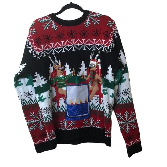 360 Degrees Christmas Sweater Sz L - Picture 1 of 5